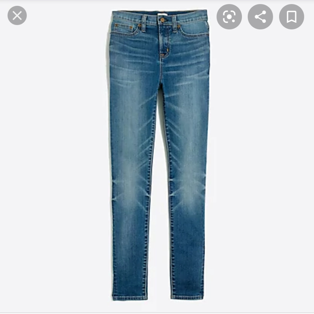 J. Crew Medium Wash High Waist Skinny Jeans